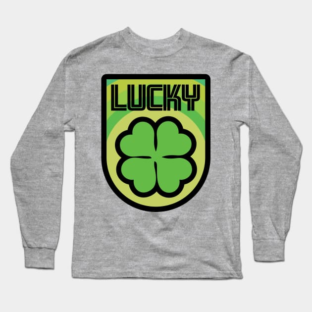 lucky irish St Patricks day celebration shamrock badge Long Sleeve T-Shirt by laverdeden